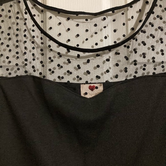 Sheer Polka Dot Top Drop Waist Dress - Picture 3 of 5